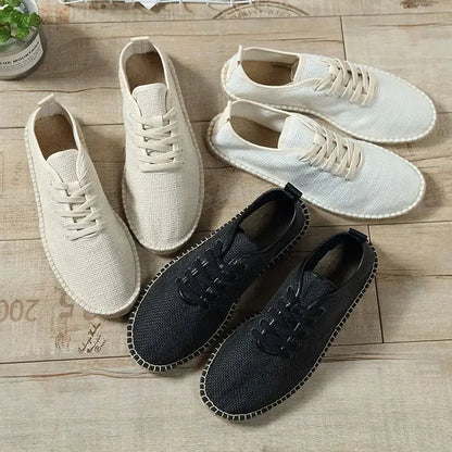 Summer Linen Breathable Casual Flats Shoes Mens Espadrilles Loafers Fashion Men Canvas Shoes Casual Fisherman Driving Footwear - Eloy Royal