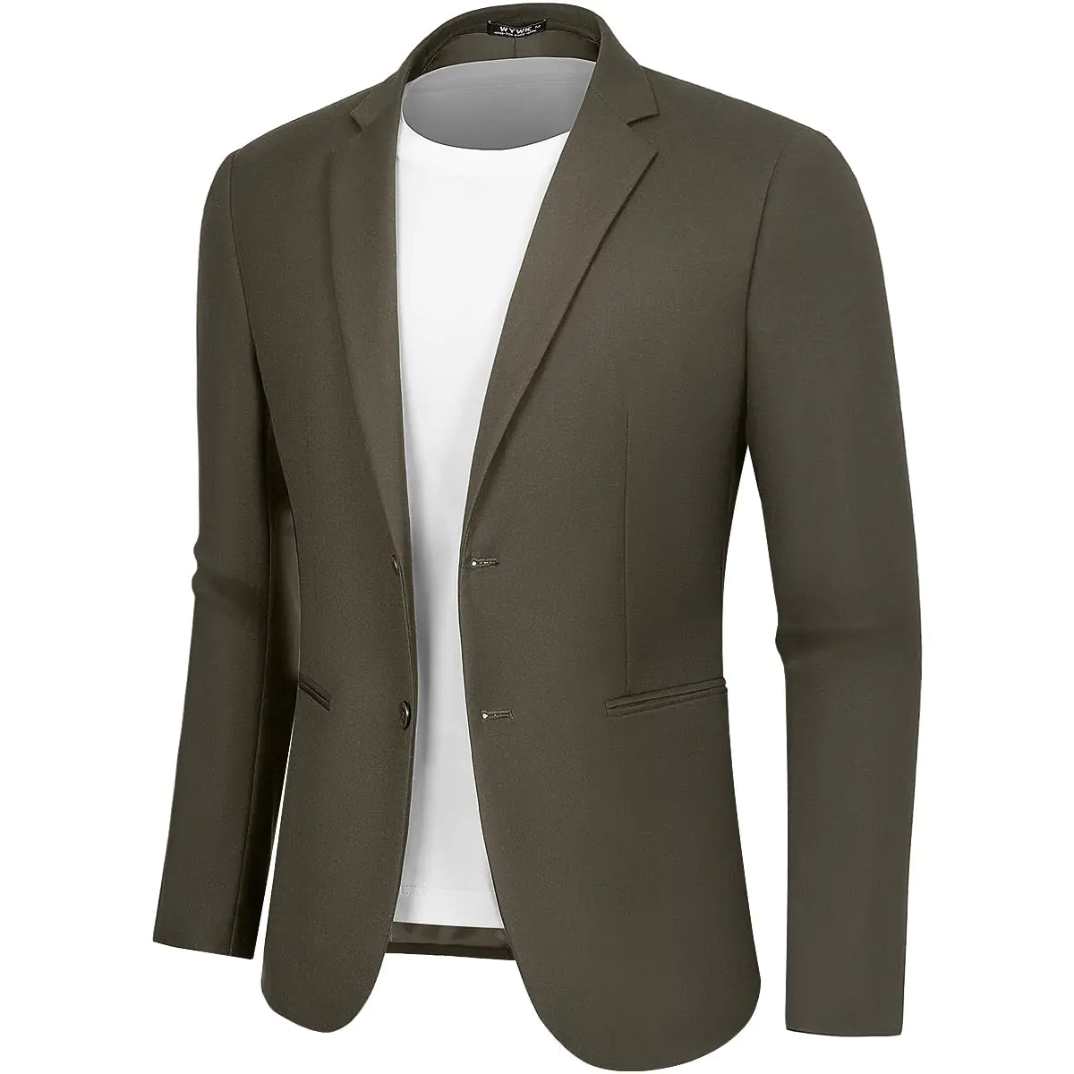 WYWK Mens Causal Blazer Slim Fit Suit Jacket for Men Two Button Sports Coats Wedding Prom Party Brown