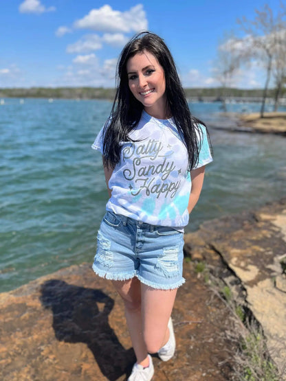 Salty Sandy Happy Tie Dye Tee