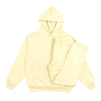 RIFLESSI Mens Womens Premium Heavyweight 100% French Terry Cotton 2 Piece Hoodie Pullover Jogger Sweatsuit Tracksuit Set (Buttermilk XL) Buttermilk X-Large