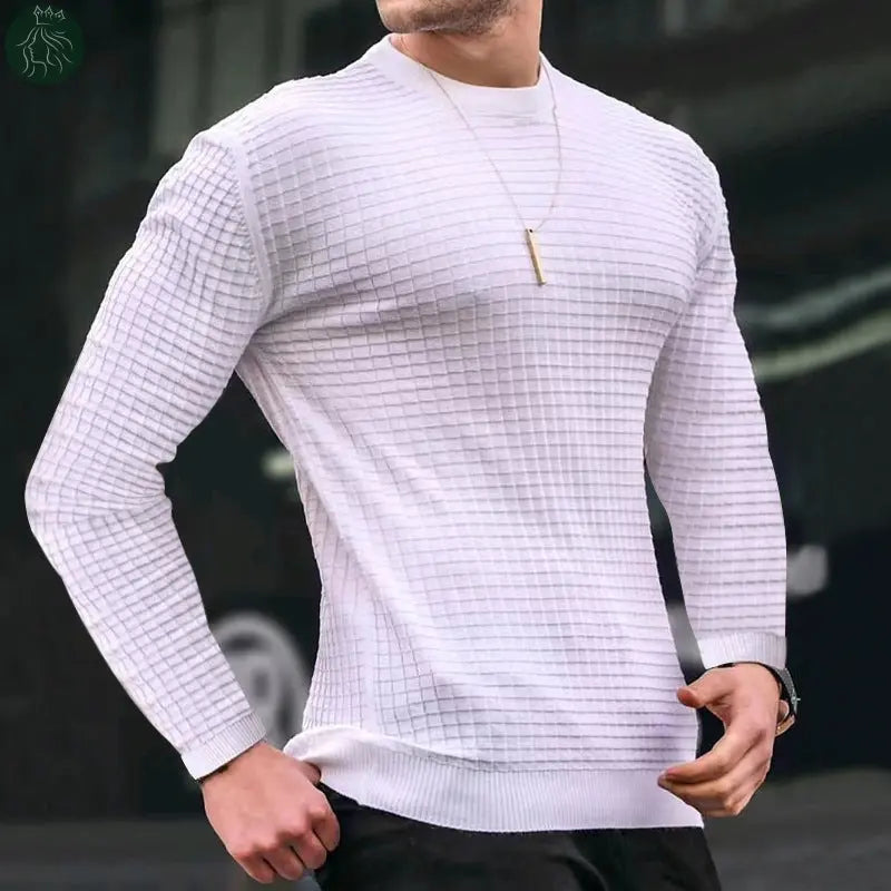 Trend Crew-neck Pullover Loose Knitted Long-sleeved Cotton Top - Eloy Royal