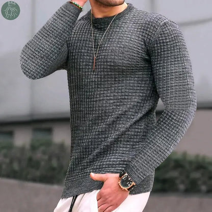 Trend Crew-neck Pullover Loose Knitted Long-sleeved Cotton Top - Eloy Royal