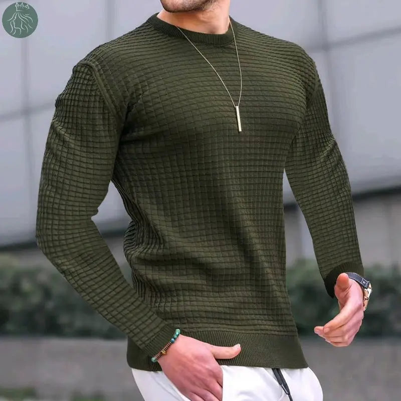 Trend Crew-neck Pullover Loose Knitted Long-sleeved Cotton Top - Eloy Royal