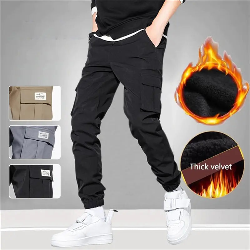 Thick Warm Fleece Cargo Pants - Eloy Royal