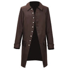 BLESSUME Steampunk Victorian Frock Coat Colonial Men Jacket (Brown X-Large)