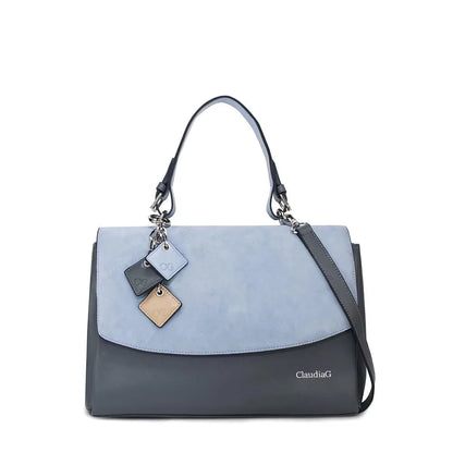 Simonetta Leather Handbag -Serenity / Charcoal - Eloy Royal