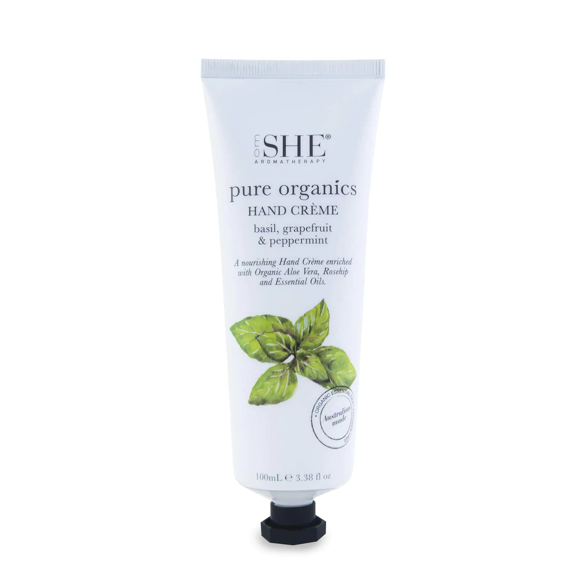 Om She Aromatherapy Pure Organics Hand Creme - Basil Grapefruit & Peppermint