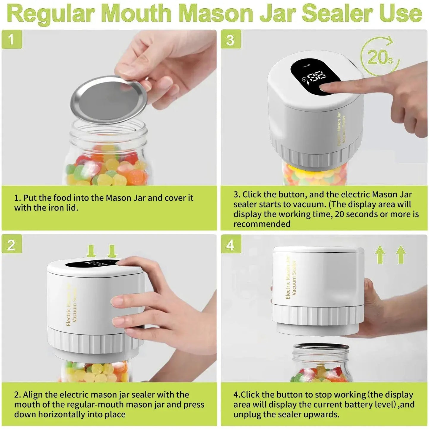 Electric Mason Jar Vacuum Sealer