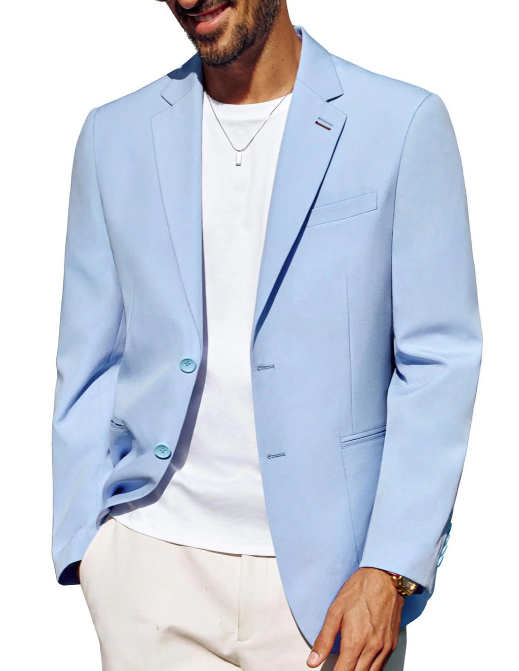 PJ PAUL JONES Linen Sport Coat for Men Casual Linen Blazer Jacket Two Button Sport Coats Blue