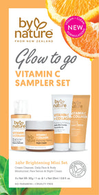 By Nature Glow To Go Vitamin C Sampler Skincare Set - Skin Care Set Travel Size Skincare Gift Set Skin Care Sets & Kits Skincare Kits Travel Skincare Skincare Sets Face Care Set for Women & Men Vitamin C Minis