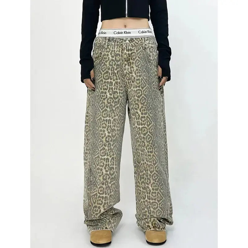 Leopard Print Wide Leg Pants For Women - Eloy Royal