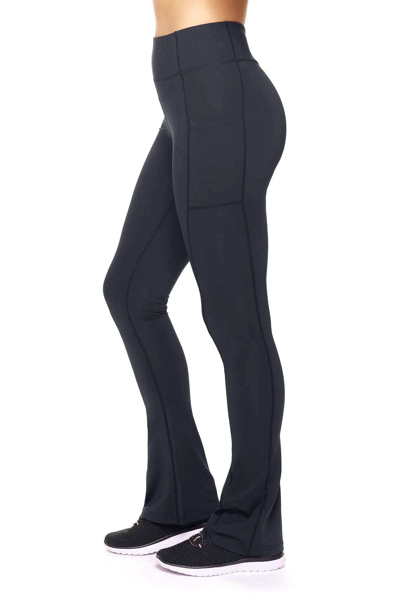 Women's High-Waist Flare Leggings w/ Cellphone Pockets