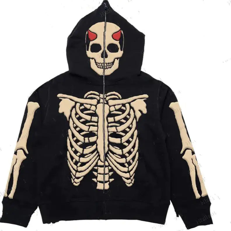 Gothic Printed Loose Hoodie - Eloy Royal