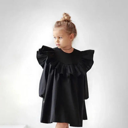 Baby Girl Cotton Ruffle Long Sleeve Dress - Eloy Royal