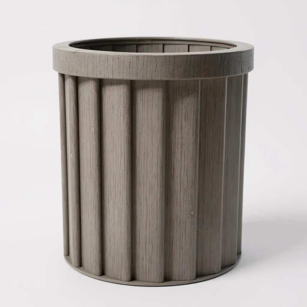 Round Strata Column Planter SM - Grey Brown