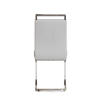 Modern Dining Chairs,PU Faux Leather High Back Upholstered Side Chair with C-shaped Tube plating Metal Legs for Dining Room Kitchen Vanity Patio Club Guest Office Chair (Set of 2) (White+PU Leather) - Eloy Royal