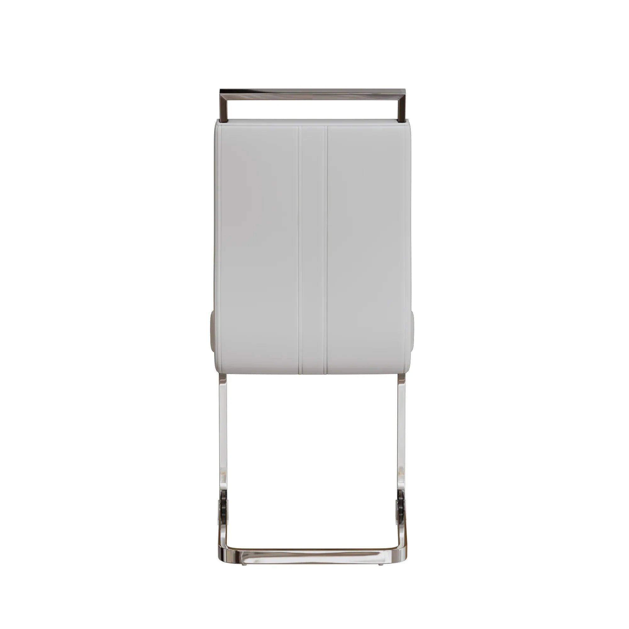 Modern Dining Chairs,PU Faux Leather High Back Upholstered Side Chair with C-shaped Tube plating Metal Legs for Dining Room Kitchen Vanity Patio Club Guest Office Chair (Set of 2) (White+PU Leather) - Eloy Royal