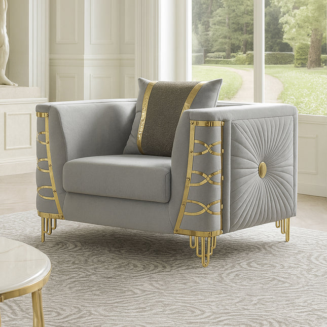 Contessa Modern Fabric Accent Chair in Gray