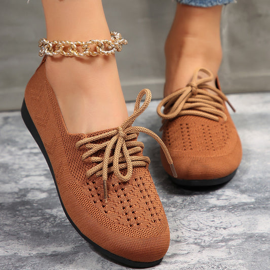 Lace-up Flats Women Fashion Breathable Lazy Mesh Shoes - Eloy Royal