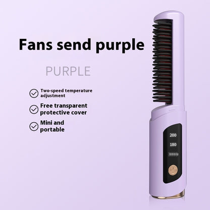 Negative Ion Straight Comb Does Not Hurt Hair Quality Wireless USB Charging