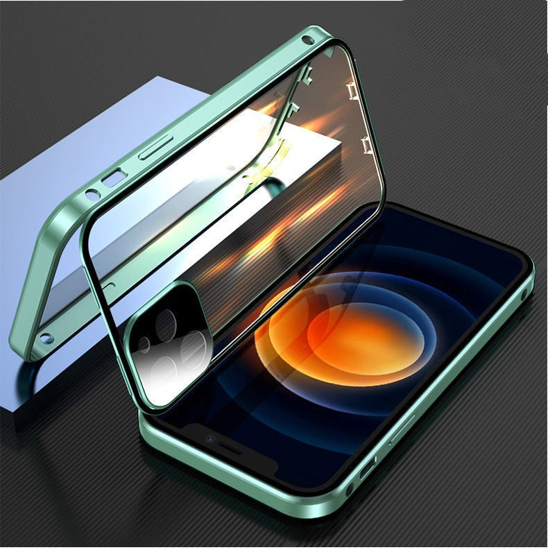 Metal Frame Snap Double-sided Glass Phone Case - Eloy Royal