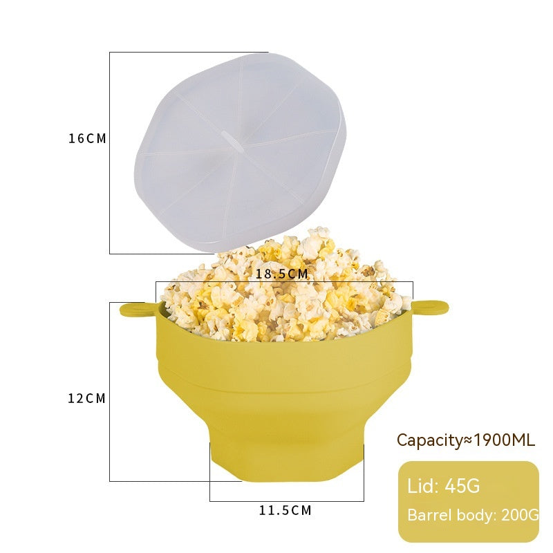 Silicone Popcorn Bucket High Temperature Resistant With Cover - Eloy Royal