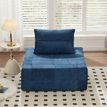 Deep Seat Modular Sectional Sofa with Adjustable Backrest – 39.37' Chenille Compressed Couch for Living Room, Bedroom, Lounge (1 Piece),Navy-Blue.