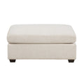 Contemporary Style Modular Ottoman Chair Beige Chenille Upholstery Foam Cushion Plywood Frame Living Room Furniture 1pc