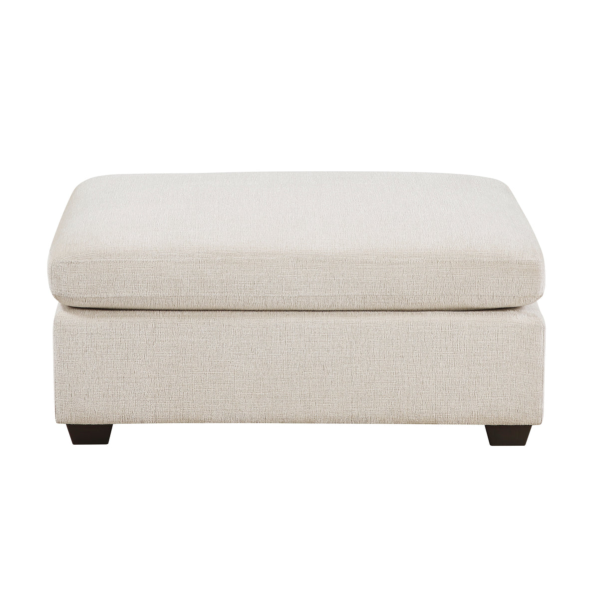 Contemporary Style Modular Ottoman Chair Beige Chenille Upholstery Foam Cushion Plywood Frame Living Room Furniture 1pc