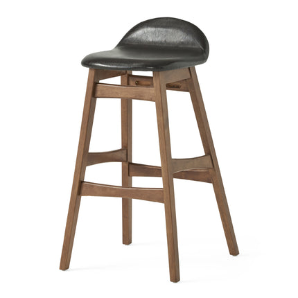 Contemporary Bar Stool with Stylish Seat and Small Backrest
