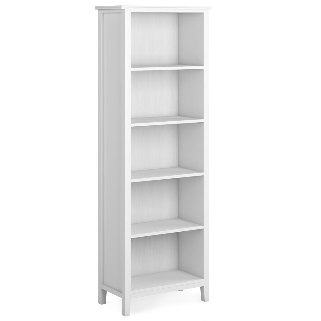 Holden 72 inch Tall Solid Wood 5 Shelf Bookcase in White