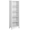 Holden 72 inch Tall Solid Wood 5 Shelf Bookcase in White