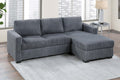 Modern Contemporary Style 2pc Sectional Sofa Right Arm Chaise Left Arm Sofa Plastic Legs Corduroy Upholstered Dark Gray Finish Primary Living Room