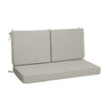 Set of 3 Outdoor Loveseat Cushion Set 48 x 24 Inch, Waterproof & 3-Year Fade-Resistant Patio Furniture Cushions with Removable Cover, Ties and Hidden Zipper - Beige