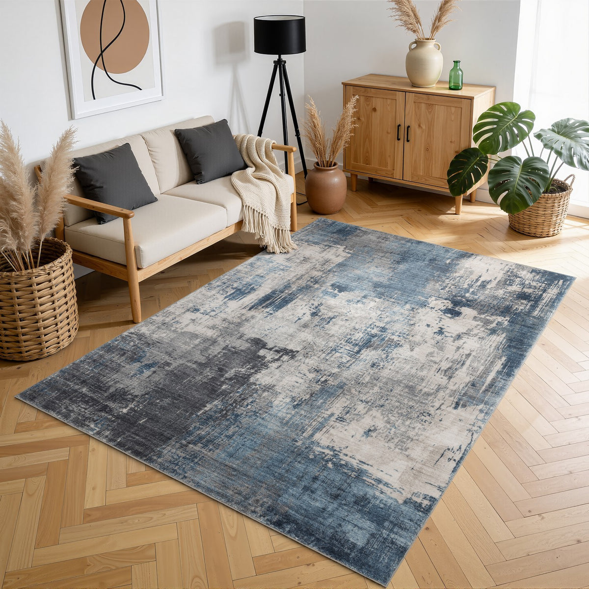 Crystal GC_MET8001 8x10 Blue Area Rug