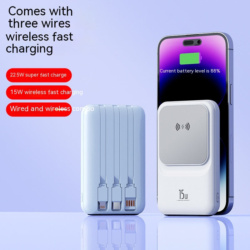 Magnetic Wireless Charger Power Bank With Cable Super Fast Charge Mobile Power 10000 MA - Eloy Royal