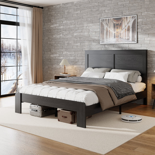 Bed Frame Queen Size with Wood Platform Bed Frame