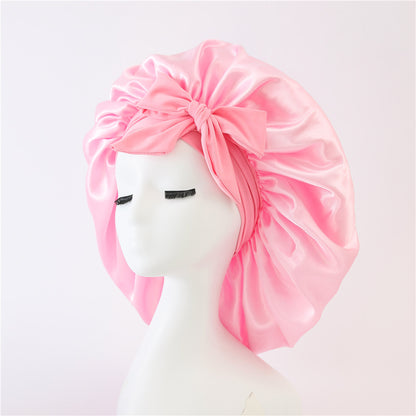 New Silk Bonnet For Sleeping Women Satin Bonnet Hair Bonnet Night Sleep Cap Scarf Wrap For Curly Hair With Tie Band For Curly Hair