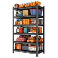 6‑Tier Garage Storage Shelving Unit, Height‑Adjustable Metal Storage Rack, 2400 lbs Weight Capacity, Suitable for Home, Garage, Basement, Supermarket, Warehouse and More, Black, Assembly Required