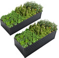 2 Pack Metal Raised Garden Bed Kit Outdoor - 8x4x2 FT Galvanized Planter Boxes Set, Rectangle Vegetable & Flower Beds for Herbs, Fruits, Planting (Black)