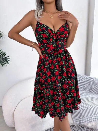 Printed Plunge Sleeve Cami Dress - Eloy Royal