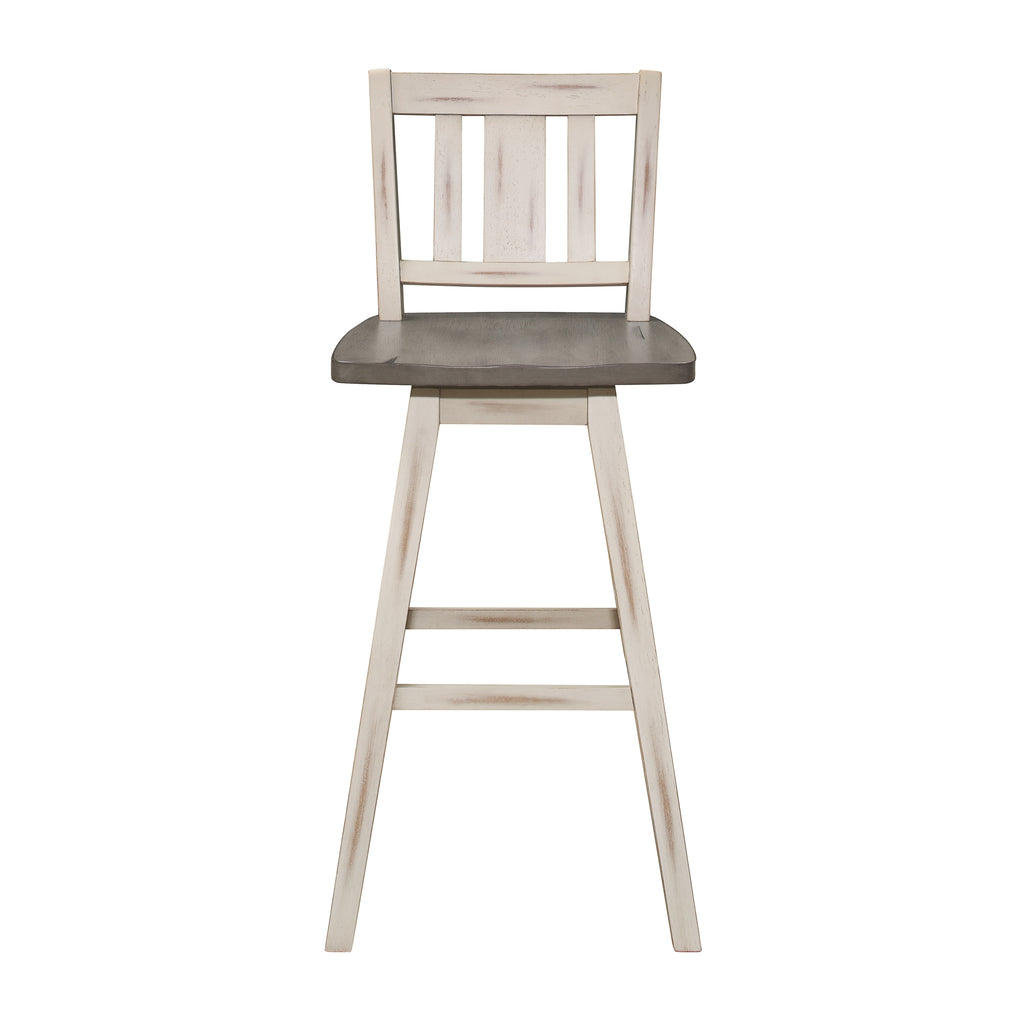 Swivel Pub Height Chairs Dining Room Wood Rustic Set of 8 Gray