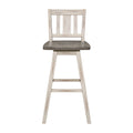 Swivel Pub Height Chairs Dining Room Wood Rustic Set of 8 Gray