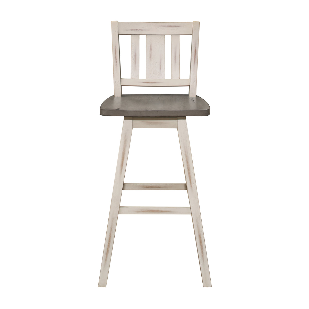 Swivel Pub Height Chairs Dining Room Wood Rustic Set of 8 Gray