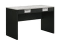Modern Elegance Black Base Stunning Marble Storage Two Drawers Wooden Home Office Furniture White Black 1pc Desk