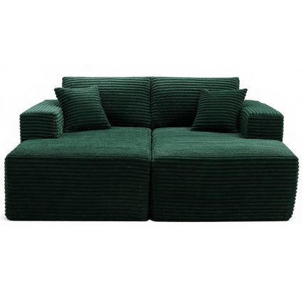 73.4' Modern Corduroy 2-Seater Recliner Sofa, Upholstered Lounge Sofa Bed