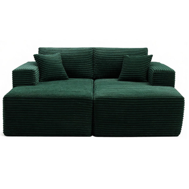 73.4' Modern Corduroy 2-Seater Recliner Sofa, Upholstered Lounge Sofa Bed