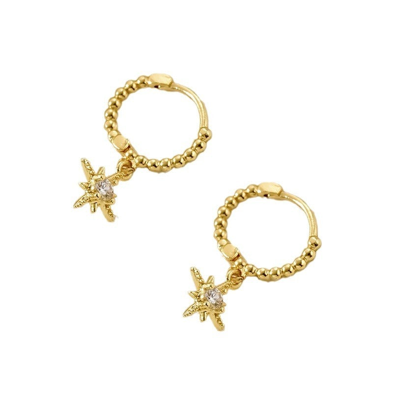 Women's 18K Personalized Fashion Earrings Eight Awn Star Stud Earrings