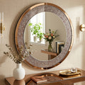 Modern Sparkle Handcrafted Crystal Mirror Premium Quality Multi-Use Glam Style(BROWN)