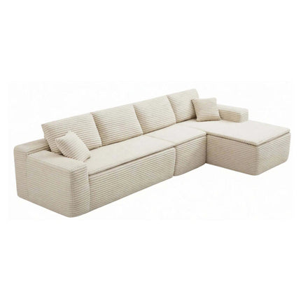 134' Modern Minimalist Modular Sectional Couch, Comfort L Shaped 4-Seat Lounge Sofa with Seat Cushion, Right Hand Facing